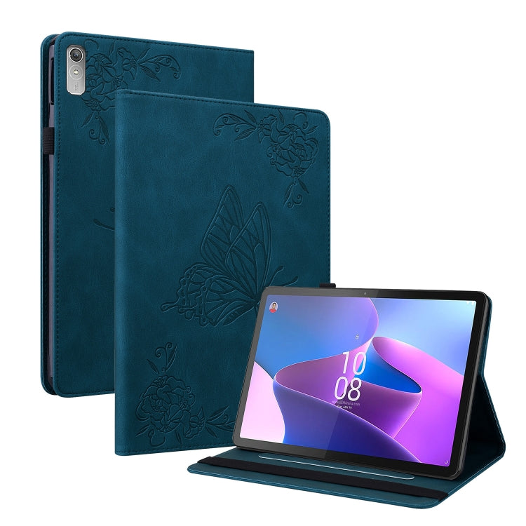 For Lenovo Tab P11 Gen 2 11.5 Butterfly Flower Embossed Leather Tablet Case(Blue) - Lenovo by PMC TechLife | Online Shopping South Africa | PMC TechLife | Buy Now Pay Later Mobicred