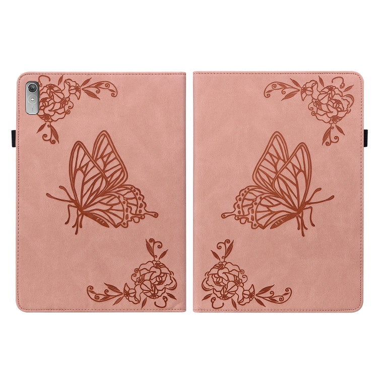 For Lenovo Tab P11 Gen 2 11.5 Butterfly Flower Embossed Leather Tablet Case(Rose Gold) - Lenovo by PMC TechLife | Online Shopping South Africa | PMC TechLife | Buy Now Pay Later Mobicred