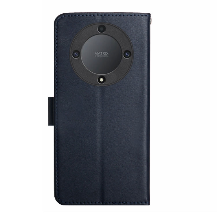 For Honor X9a 5G / Magic5 Lite Genuine Leather Fingerprint-proof Flip Phone Case(Blue) - Honor Cases by PMC TechLife | Online Shopping South Africa | PMC TechLife | Buy Now Pay Later Mobicred