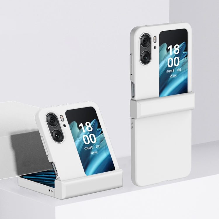 For OPPO Find N2 Flip Three-stage Skin Feel PC Phone Case with Hinge(White) - free shipping - PMC TechLife - Order now!