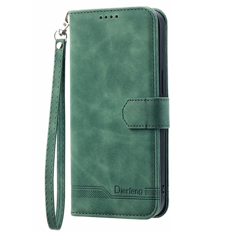For OPPO Reno7 5G Dierfeng Dream Line Leather Phone Case(Green) - OPPO Cases by PMC TechLife | Online Shopping South Africa | PMC TechLife | Buy Now Pay Later Mobicred