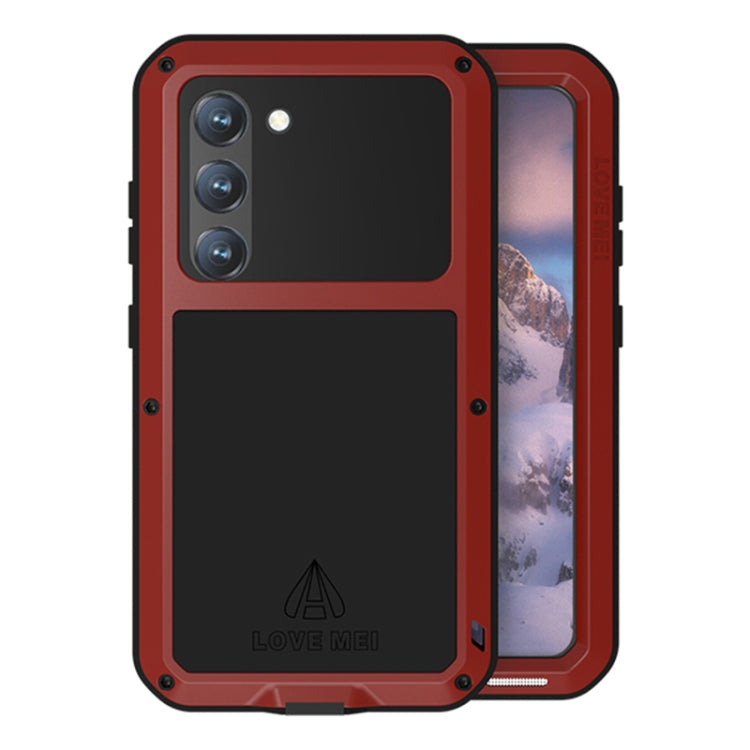 For Samsung Galaxy S23 5G LOVE MEI Metal Shockproof Life Water-resistant Dustproof Phone Case(Red) - free shipping - PMC TechLife - Order now!