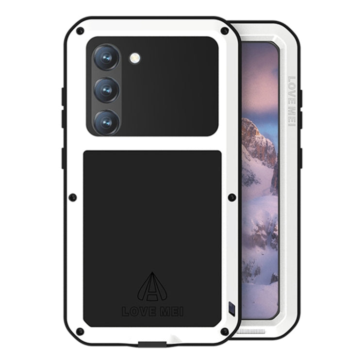 For Samsung Galaxy S23 5G LOVE MEI Metal Shockproof Life Waterproof Dustproof Phone Case(White) - free shipping - PMC TechLife - Order now!