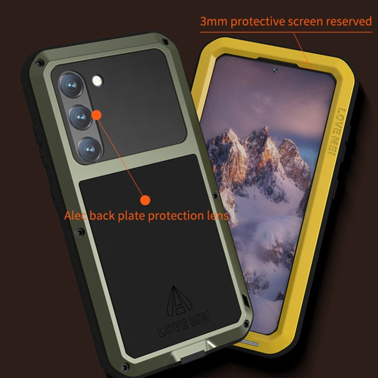 For Samsung Galaxy S23 5G LOVE MEI Metal Shockproof Life Waterproof Dustproof Phone Case(Yellow) - free shipping - PMC TechLife - Order now!