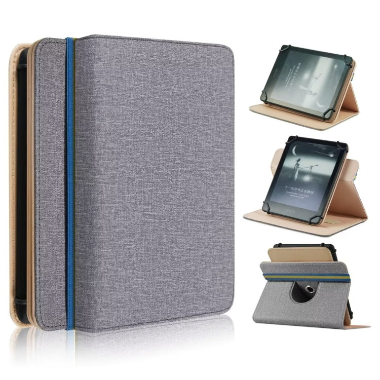 For 6 inch Rotating Universal Leather Tablet Case(Grey) - 7 inch by PMC TechLife | Online Shopping South Africa | PMC TechLife | Buy Now Pay Later Mobicred