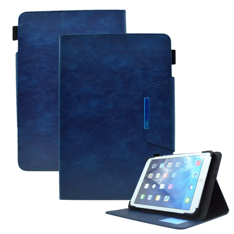 For 7 inch Suede Cross Texture Magnetic Clasp Leather Tablet Case(Blue) - 7 inch by PMC TechLife | Online Shopping South Africa | PMC TechLife | Buy Now Pay Later Mobicred