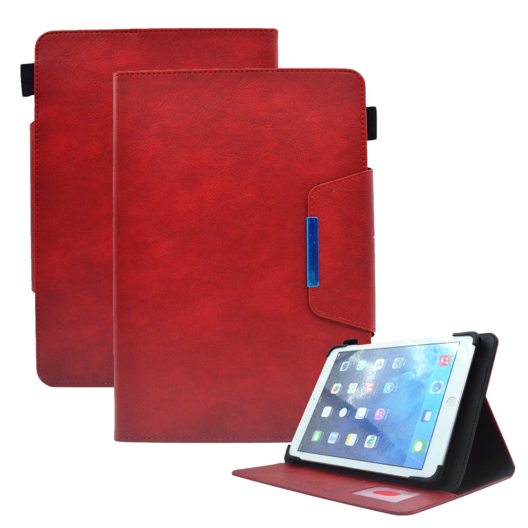 For 7 inch Suede Cross Texture Magnetic Clasp Leather Tablet Case(Red) - 7 inch by PMC TechLife | Online Shopping South Africa | PMC TechLife | Buy Now Pay Later Mobicred
