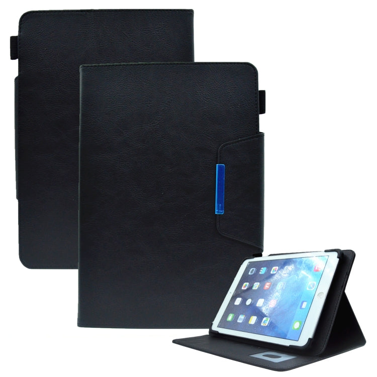 For 8 inch Suede Cross Texture Magnetic Clasp Leather Tablet Case(Black) - 8 inch by PMC TechLife | Online Shopping South Africa | PMC TechLife | Buy Now Pay Later Mobicred