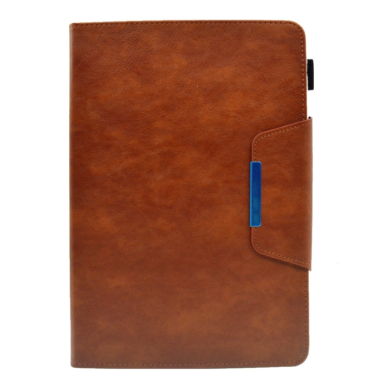 For 8 inch Suede Cross Texture Magnetic Clasp Leather Tablet Case(Brown) - 8 inch by PMC TechLife | Online Shopping South Africa | PMC TechLife | Buy Now Pay Later Mobicred