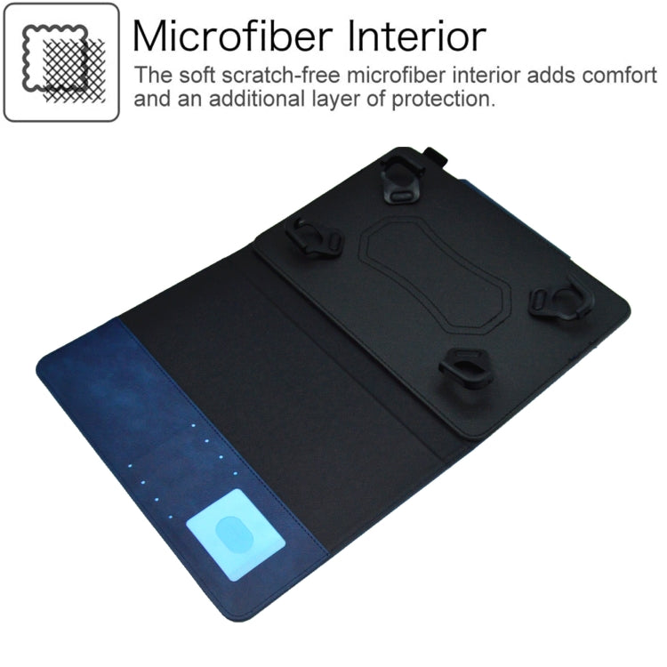 For 10 inch Suede Cross Texture Magnetic Clasp Leather Tablet Case(Blue) - 10 - 11 inch by PMC TechLife | Online Shopping South Africa | PMC TechLife | Buy Now Pay Later Mobicred