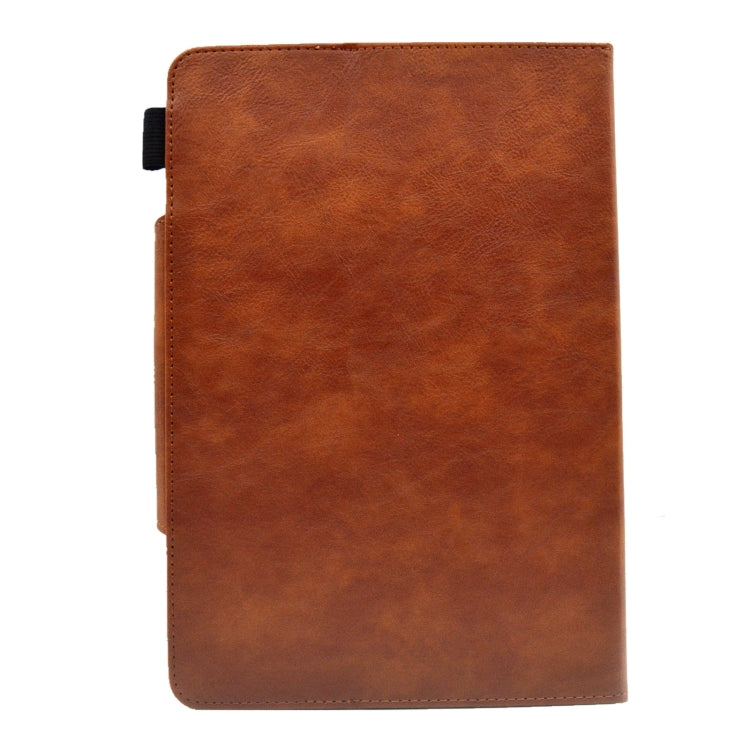 For 10 inch Suede Cross Texture Magnetic Clasp Leather Tablet Case(Brown) - 10 - 11 inch by PMC TechLife | Online Shopping South Africa | PMC TechLife | Buy Now Pay Later Mobicred
