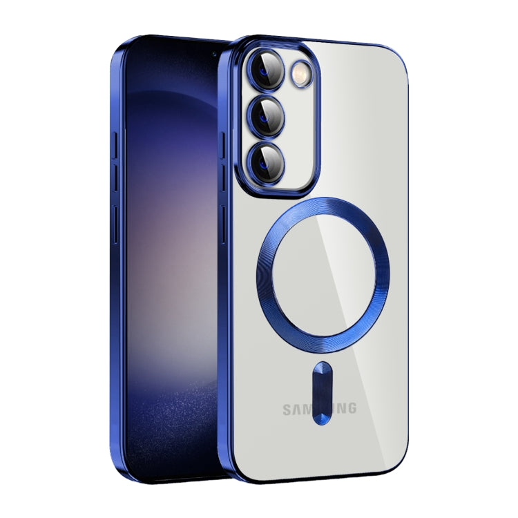 For Samsung Galaxy S23 5G CD Texture Plating TPU MagSafe Phone Case with Lens Film(Royal Blue) - Galaxy S23 5G Cases by PMC TechLife | Online Shopping South Africa | PMC TechLife