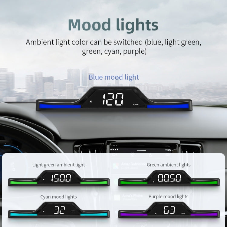 G15 Car HD GPS Head-Up Display with Color Changing Ambient Light - Head Up Display System by PMC TechLife | Online Shopping South Africa | PMC TechLife | Buy Now Pay Later Mobicred