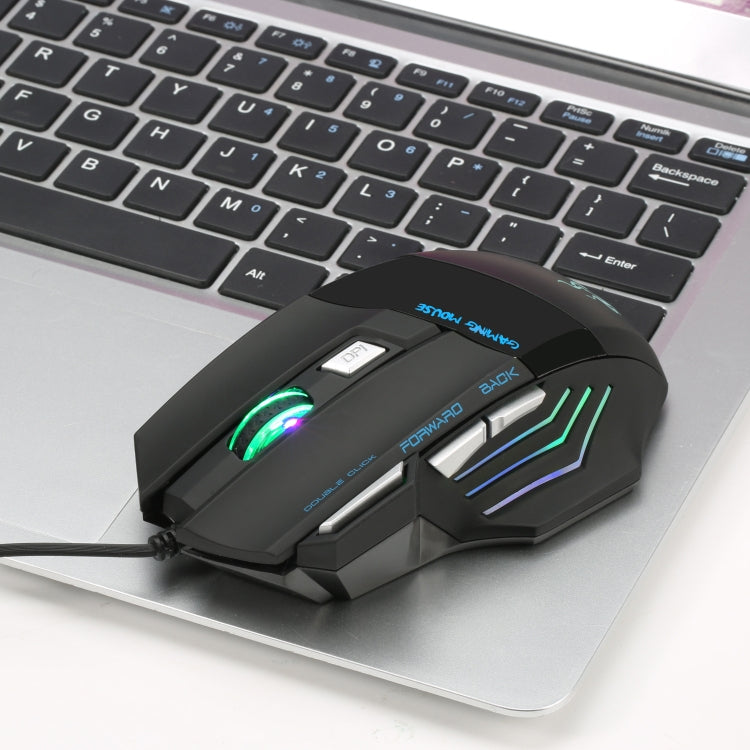 HXSJ A868 7-Keys Colorful Luminous Wired Mouse with Fire Button - Wired Mice by HXSJ | Online Shopping South Africa | PMC TechLife | Buy Now Pay Later Mobicred