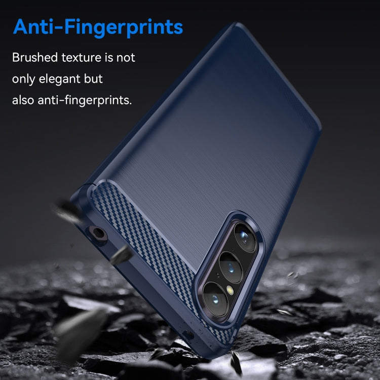 For Sony Xperia 1 V Brushed Texture Carbon Fiber TPU Phone Case(Blue) - Sony Cases by PMC TechLife | Online Shopping South Africa | PMC TechLife | Buy Now Pay Later Mobicred