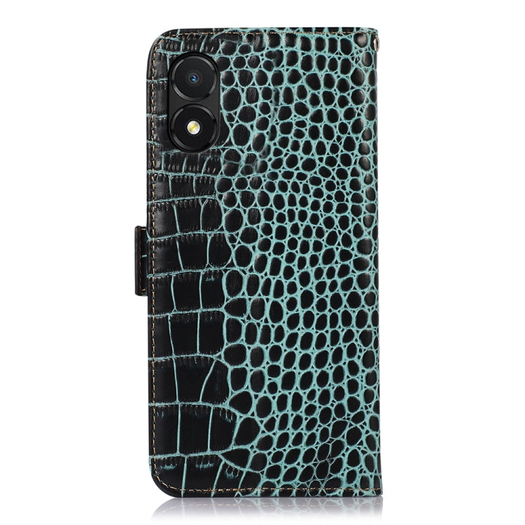 For Honor X5 Crocodile Top Layer Cowhide Leather Phone Case(Green) - Honor Cases by PMC TechLife | Online Shopping South Africa | PMC TechLife | Buy Now Pay Later Mobicred
