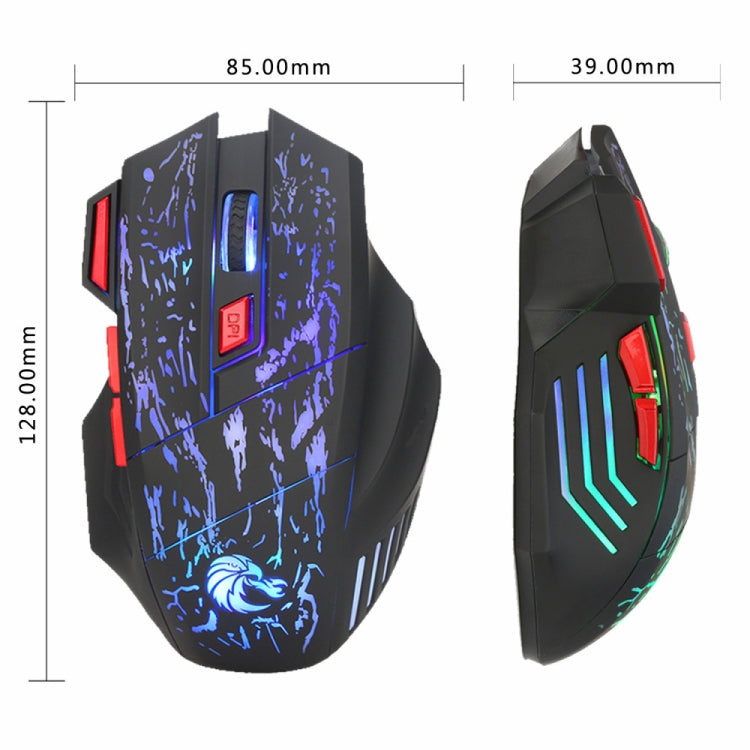 HXSJ H300 7 Keys Flowing Water Crack Colorful Luminous Wired Gaming Mouse(Black) - free shipping - PMC TechLife - Order now!