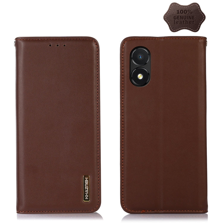 For Honor X5 KHAZNEH Nappa Top Layer Cowhide Leather Phone Case(Brown) - Honor Cases by PMC TechLife | Online Shopping South Africa | PMC TechLife | Buy Now Pay Later Mobicred