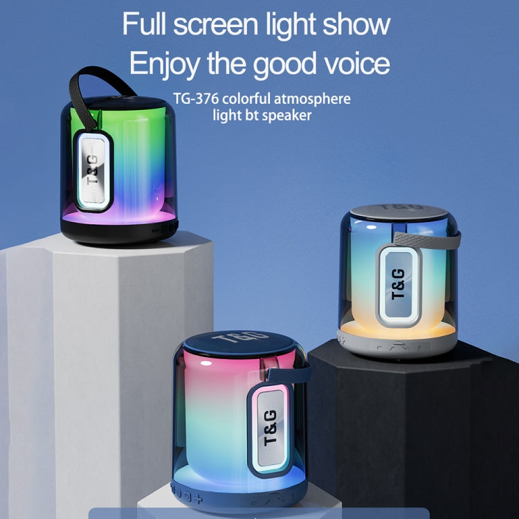 T&G TG376 360 Degree Full Screen LED Light RGB Multicolor Wireless Bluetooth Speaker Subwoofer(Grey) - free shipping - PMC Jewellery - Order now!