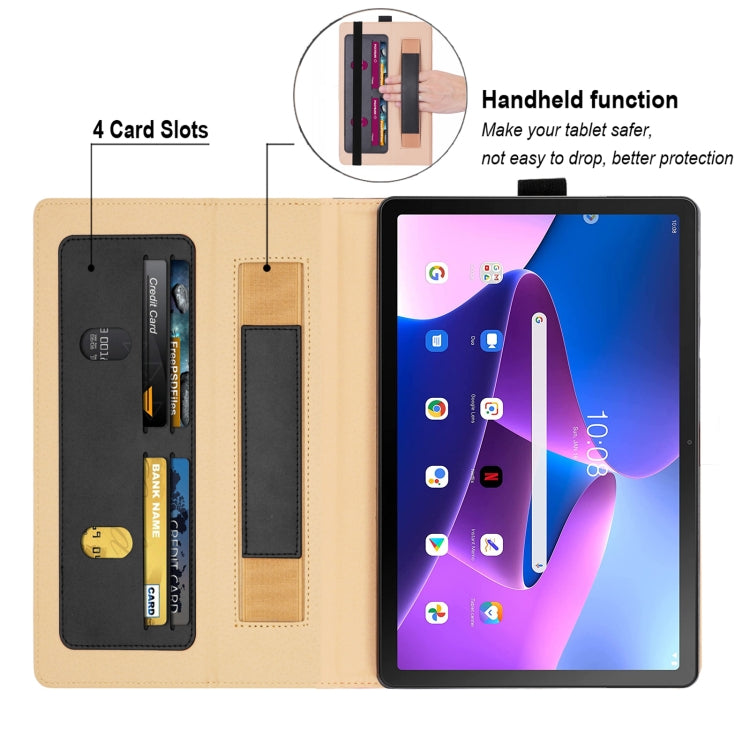 For Lenovo Tab P11 Pro Gen2 11.2 2022 TB132/138 Embossed Front Stand Leather Smart Tablet Case(Black) - Lenovo by PMC TechLife | Online Shopping South Africa | PMC TechLife | Buy Now Pay Later Mobicred