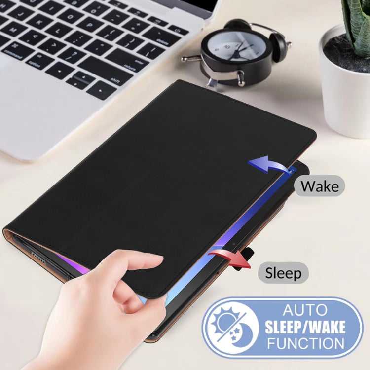 For Lenovo Tab P11 Pro Gen2 11.2 2022 TB132/138 Embossed Front Stand Leather Smart Tablet Case(Black) - Lenovo by PMC TechLife | Online Shopping South Africa | PMC TechLife | Buy Now Pay Later Mobicred