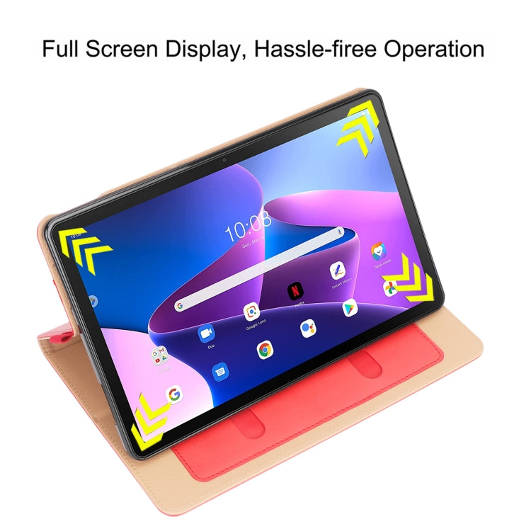 For Lenovo Tab P11 Pro Gen2 11.2 2022 TB132/138 Embossed Front Stand Leather Smart Tablet Case(Red) - Lenovo by PMC TechLife | Online Shopping South Africa | PMC TechLife | Buy Now Pay Later Mobicred