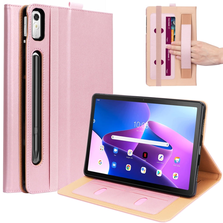 For Lenovo Tab P11 Pro Gen2 11.2 2022 TB132/138 Embossed Front Stand Leather Smart Tablet Case(Rose Gold) - Lenovo by PMC TechLife | Online Shopping South Africa | PMC TechLife | Buy Now Pay Later Mobicred