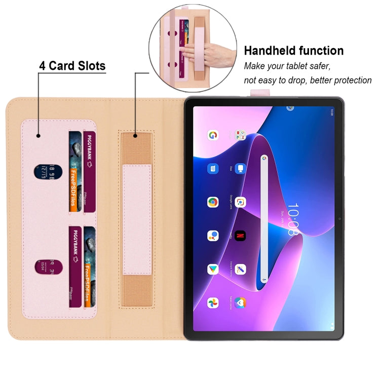For Lenovo Tab P11 Pro Gen2 11.2 2022 TB132/138 Embossed Front Stand Leather Smart Tablet Case(Rose Gold) - Lenovo by PMC TechLife | Online Shopping South Africa | PMC TechLife | Buy Now Pay Later Mobicred