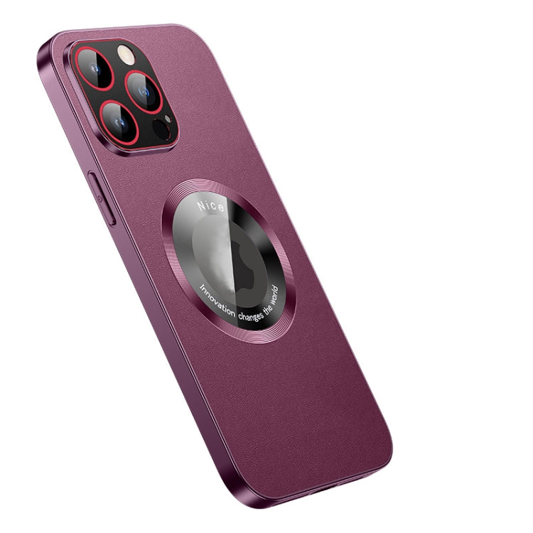 For iPhone 14 Pro R-JUST RH05 Magnetic Leather Metal Phone Case(Purple) - iPhone 14 Pro Cases by R-JUST | Online Shopping South Africa | PMC TechLife | Buy Now Pay Later Mobicred