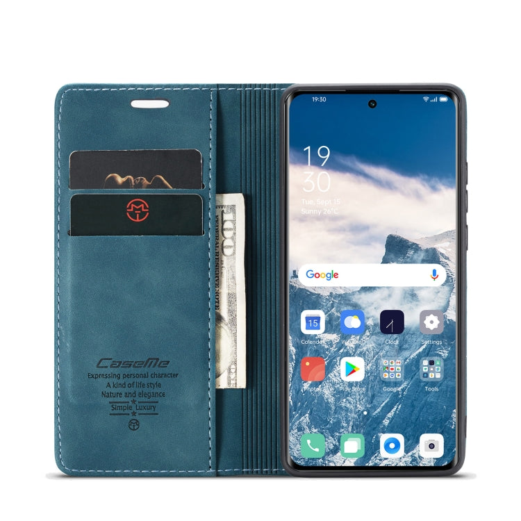 For OPPO Reno8 T 5G CaseMe 013 Multifunctional Horizontal Flip Leather Phone Case(Blue) - free shipping - PMC Jewellery - Order now!