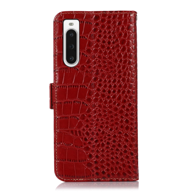For Sony Xperia 10 V Crocodile Top Layer Cowhide Leather Phone Case(Red) - Sony Cases by PMC TechLife | Online Shopping South Africa | PMC TechLife | Buy Now Pay Later Mobicred