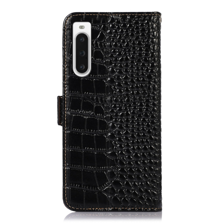 For Sony Xperia 10 V Crocodile Top Layer Cowhide Leather Phone Case(Black) - free shipping - PMC TechLife - Order now!
