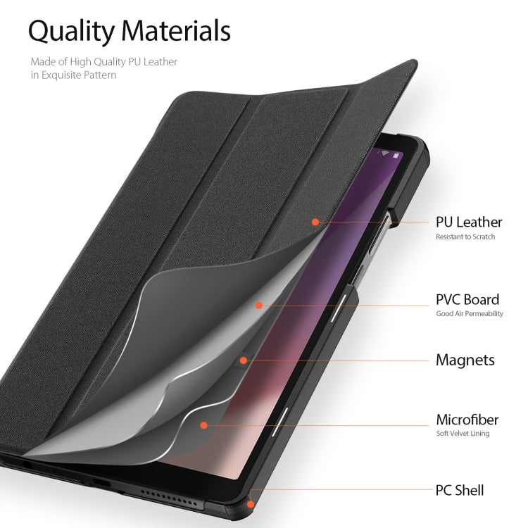 For Lenovo Tab M9 DUX DUCIS Domo Series Magnetic Flip Leather Tablet Case(Black) - Lenovo by DUX DUCIS | Online Shopping South Africa | PMC Jewellery | Buy Now Pay Later Mobicred