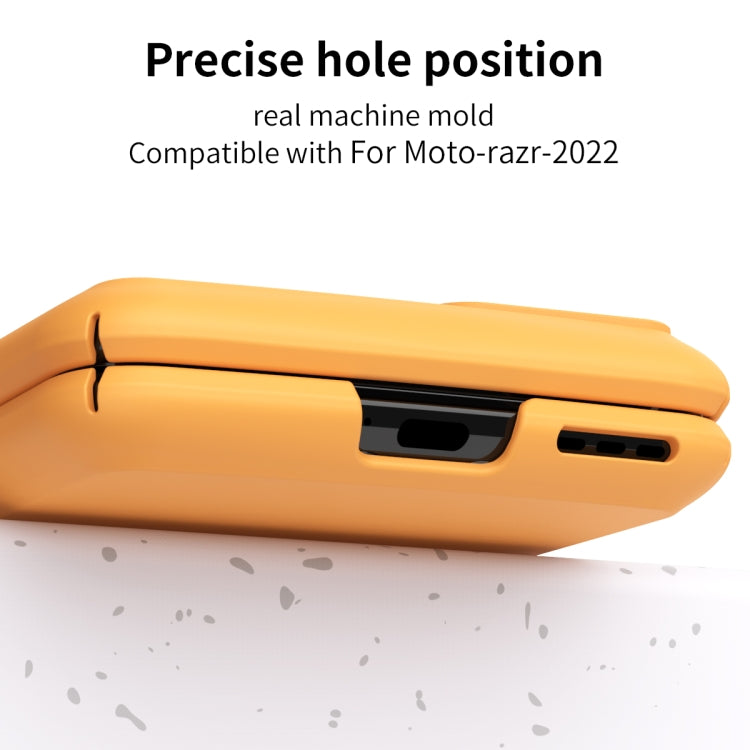 For Motorola Razr 2022 Macaron Three-piece Set Phone Case with Stylus(Orange) - Motorola Cases by PMC TechLife | Online Shopping South Africa | PMC TechLife | Buy Now Pay Later Mobicred