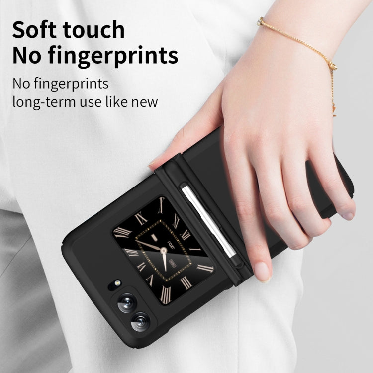 For Motorola Razr 2022 Macaron Three-piece Set Phone Case with Stylus(Black) - Motorola Cases by PMC TechLife | Online Shopping South Africa | PMC TechLife | Buy Now Pay Later Mobicred