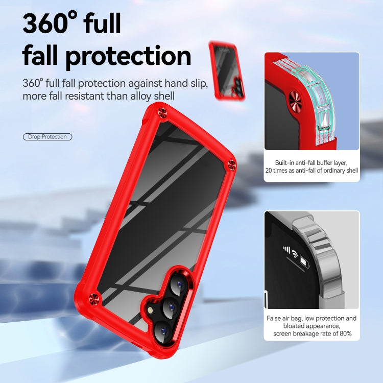 For Samsung Galaxy S24 5G TPU + PC Lens Protection Phone Case(Red) - Galaxy S24 5G Cases by PMC TechLife | Online Shopping South Africa | PMC TechLife