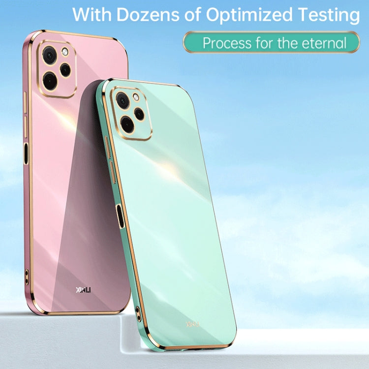 For Huawei nova Y61 XINLI Straight Edge 6D Electroplate TPU Phone Case(Cherry Purple) - Huawei Cases by XINLI | Online Shopping South Africa | PMC TechLife | Buy Now Pay Later Mobicred