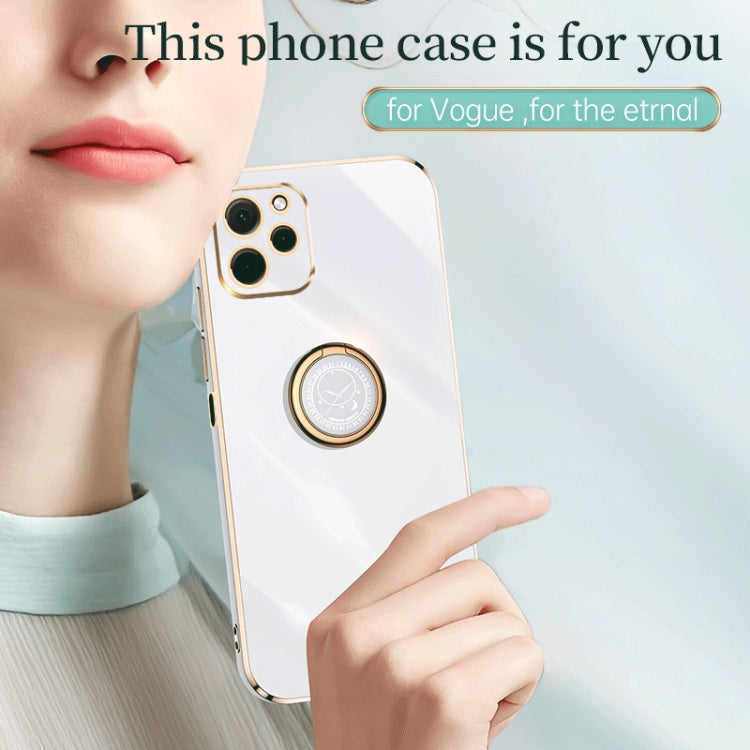 For Huawei nova Y61 XINLI Straight Edge 6D Electroplate TPU Phone Case with Ring Holder(Cherry Purple) - free shipping - PMC TechLife - Order now!