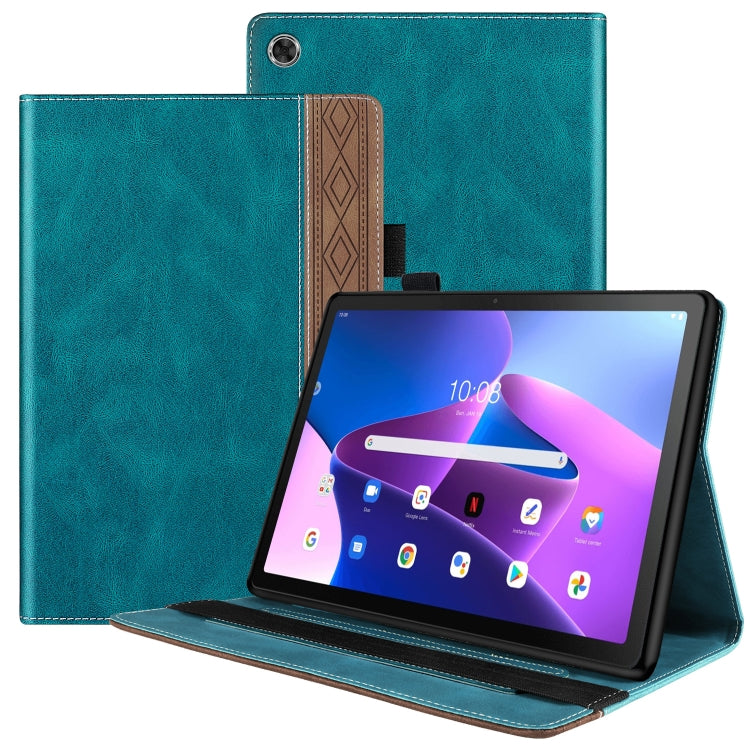 For Lenovo Tab M10 Plus 3rd Gen Splicing Series Tablet Leather Case(Dark Green) - Lenovo by PMC TechLife | Online Shopping South Africa | PMC TechLife | Buy Now Pay Later Mobicred