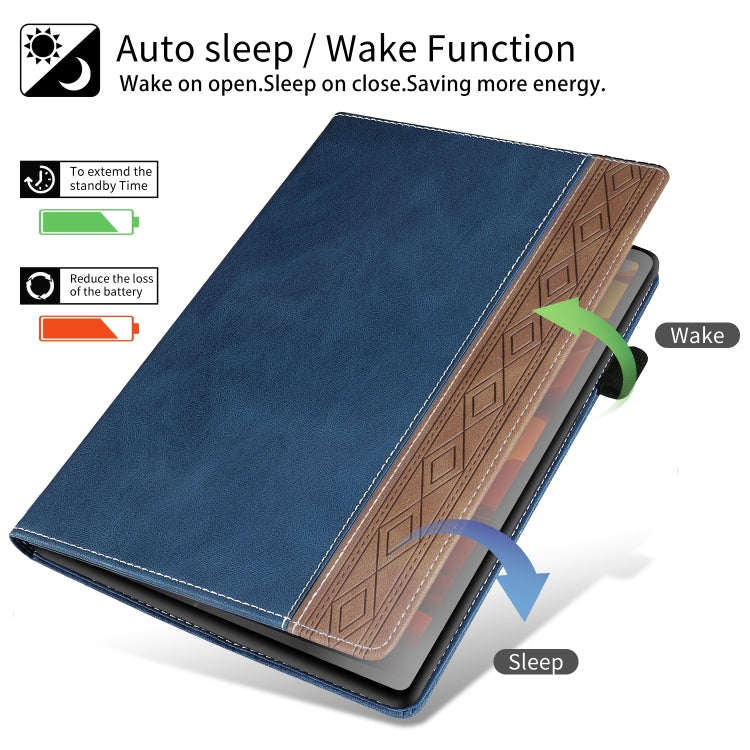 For Lenovo Tab M10 Plus 3rd Gen Splicing Series Tablet Leather Case(Royal Blue) - Lenovo by PMC TechLife | Online Shopping South Africa | PMC TechLife | Buy Now Pay Later Mobicred