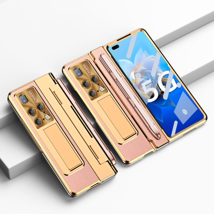 For Huawei Mate X2 Integrated Full Coverage Hinge Phone Case with Stylus(Gold+Pink) - Huawei Cases by PMC TechLife | Online Shopping South Africa | PMC TechLife | Buy Now Pay Later Mobicred