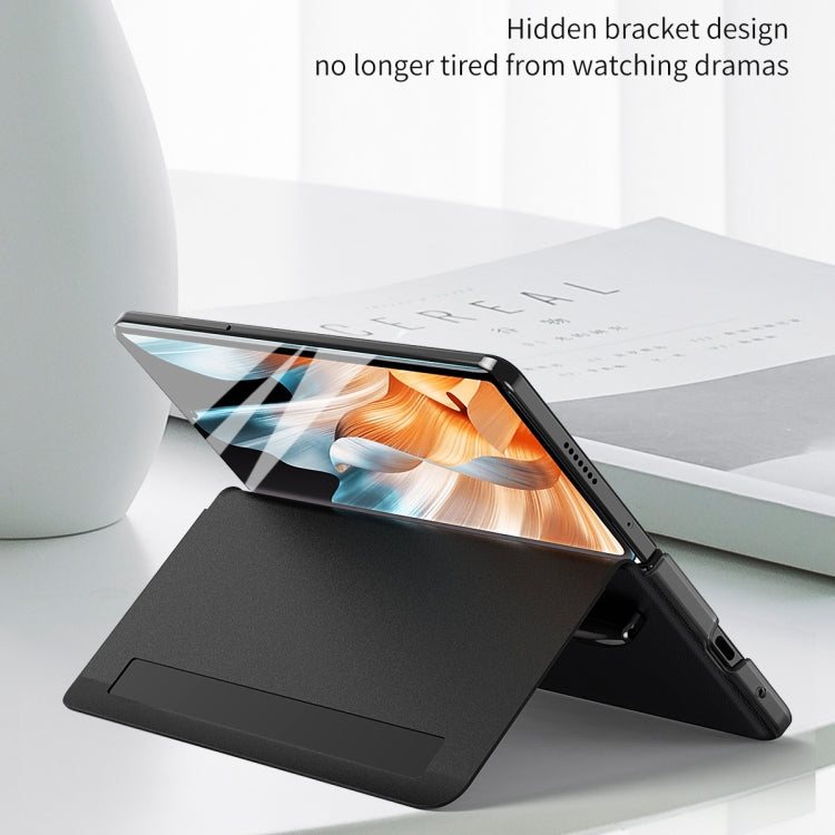 For Honor Magic Vs Side Window View Smart Lychee Texture Leather Phone Case with Pen Slot(Red) - Honor Cases by PMC TechLife | Online Shopping South Africa | PMC TechLife | Buy Now Pay Later Mobicred