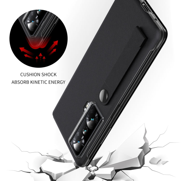 For Honor Magic Vs Side Window View Smart Litchi Pattern Leather Phone Case with Hand Strap(Red) - free shipping - PMC TechLife - Order now!