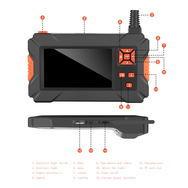 P130 8mm 4.3 inch Single Camera with Screen Endoscope, Length:5m -  by PMC TechLife | Online Shopping South Africa | PMC TechLife | Buy Now Pay Later Mobicred
