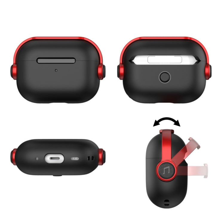 For AirPods Pro 2 Wireless Earphones TPU Protective Case(Black Red) - For AirPods Pro 2 by PMC Jewellery | Online Shopping South Africa | PMC Jewellery | Buy Now Pay Later Mobicred
