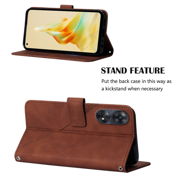 For OPPO  Reno 8T 4G Global Crossbody 3D Embossed Flip Leather Phone Case(Brown) - OPPO Cases by PMC TechLife | Online Shopping South Africa | PMC TechLife | Buy Now Pay Later Mobicred