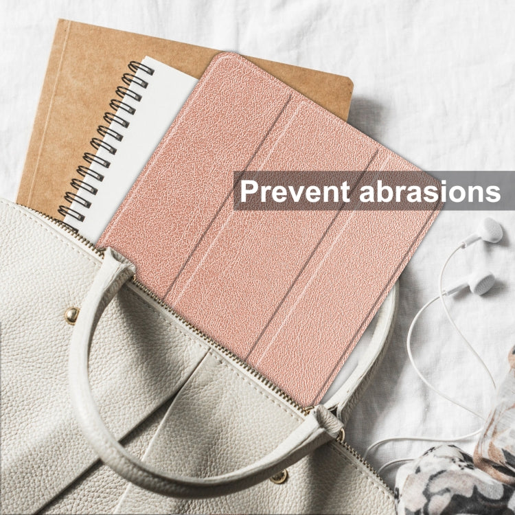 For Blackview Oscal Pad 10 Custer Pure Color 3-Fold Holder Smart Leather Tablet Case(Rose Gold) - Others by PMC TechLife | Online Shopping South Africa | PMC TechLife | Buy Now Pay Later Mobicred