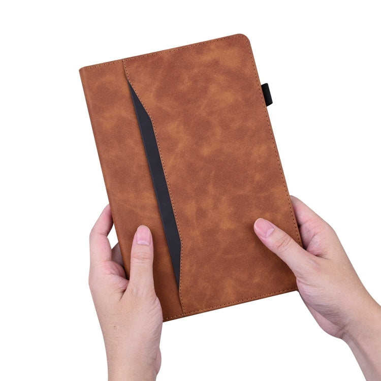 For Lenovo Tab M10 Plus 10.6 3rd Gen 2022 Business Shockproof Horizontal Flip Leather Tablet Case(Brown) - free shipping - PMC TechLife - Order now!
