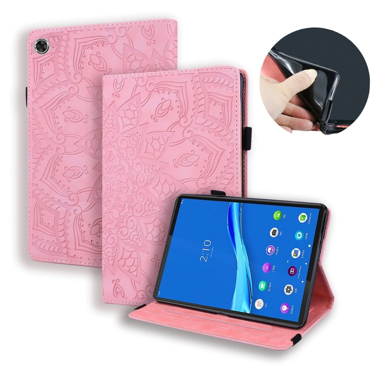 For Lenovo Tab M10 Plus 10.6 3rd Gen 2022 Calf Texture Embossed Flip Leather Tablet Case(Pink) - Lenovo by PMC TechLife | Online Shopping South Africa | PMC TechLife