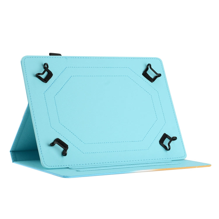 For 10 inch Universal Stitching Gradient Leather Tablet Case(Purple Blue) - 10 - 11 inch by PMC TechLife | Online Shopping South Africa | PMC TechLife | Buy Now Pay Later Mobicred